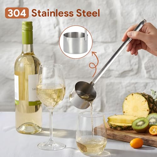 Wine Measuring Spoon Stainless Steel Wine Ladle Wine Dipper Spoon Beer Pouring Measure Spoon with Hook Ladle 25ML/50ML/125ML/250ML/500ML Kitchen Tools(500ML) - size: 500ML
