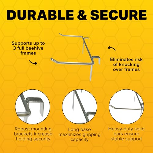 Mann Lake Stainless Steel Beehive Frame Perch, 3 Full Frame Capacity, Beekeeping Frame Holder Tool for Honey Harvesting & Inspection, All Beekeeping Levels