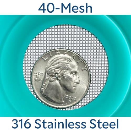 Ultra Fine Mesh Strainer, Collapsible, Small 4 Inch Silicone Funnel with 316 Stainless Steel Sieve, Tea Strainer for Loose Leaf Tea, Pour Over Coffee, Wine, Cocktails for Kitchen, Travel, Camping, RV
