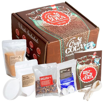 Craft A Brew - Craft Cola Kit - Easy for Beginners - At Home Soda Making Kit - Make Your Own Craft Cola - Includes Ingredients & Reusable Equipment - Starter Home Brewing - Makes 4 Liters - style: Cola Kit