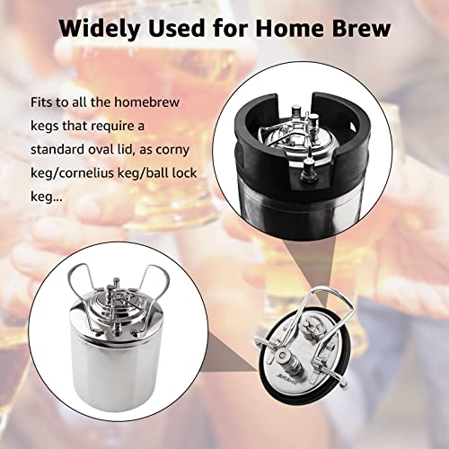 Carbonation Lid for Cornelius Corny Kegs with 20" Silicon Tube & 1 Micron Keg Diffusion Stone