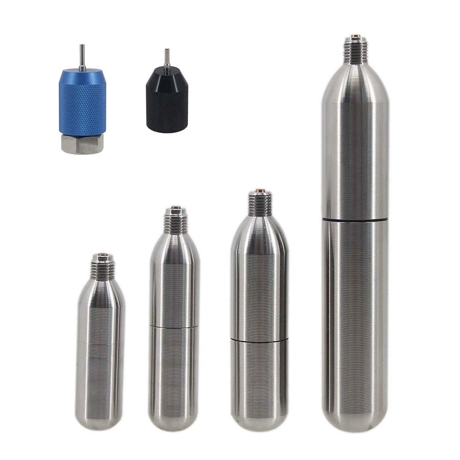 Home Brew Equipment Kegging Tools Refillable Co2 Cartridge 3/8-24UNF Thread Co2 Dispensing Accessory for Cocktails, Seltzers, Carbonated Growlers Beer Keg (Refill Adapter Cga320)