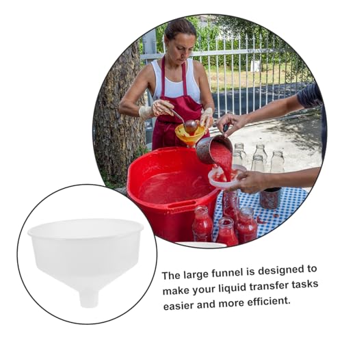 Large Wide Mouth Funnel for Liquid Transfer Reusable Funnel for Beer Oil Juice and Drinks Easy Pouring Kitchen Tool Versatile for Filling Bottles and Canning