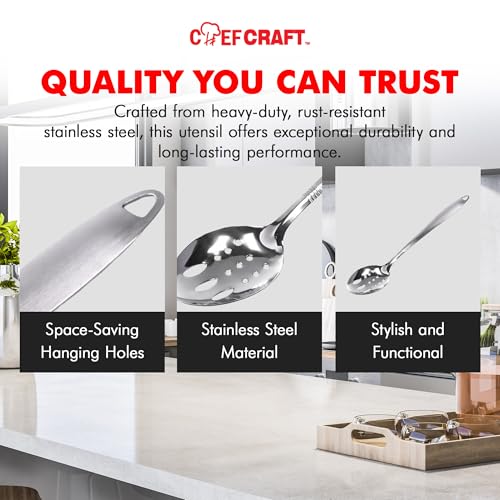 Chef Craft Select Slotted Spoon, 13 inch, Stainless Steel - style: Slotted Spoon