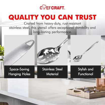 Chef Craft Select Slotted Spoon, 13 inch, Stainless Steel - style: Slotted Spoon