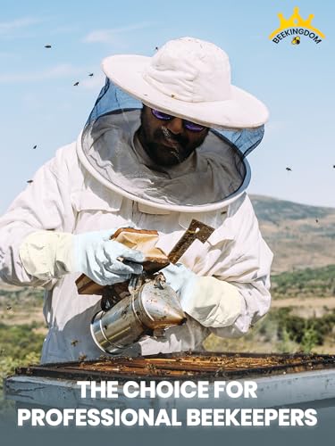 Professional Bee Suit for Men & Women Sting Proof, Round Veil Beekeeping Suits with Glove, Vented Beekeeper Suit for Backyard, Adult Bee Suits for Apiarist Work(XL fit 5'7''-5'11'')