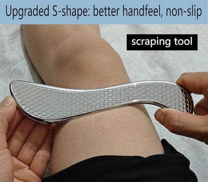 Muscle Scraper IASTM Tool Set (3-Piece) gua sha Stainless Steel fascial Release Tool deep Soft Tissue Massage Tool Set - style: GYX COELE-04