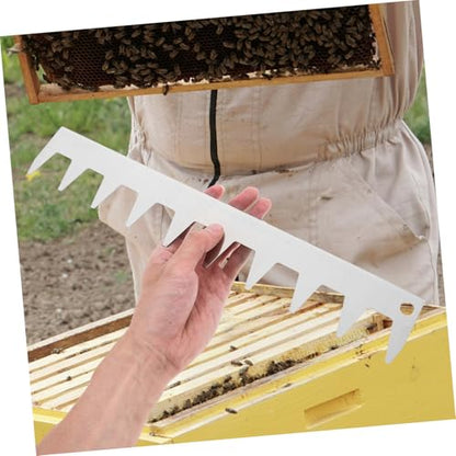 Kisangel Beehive Frame Spacer Tool Stainless Steel Beehive Spacing Tool for Frame Support and Organization Smooth Operation for Inspections for Beekeeping Management