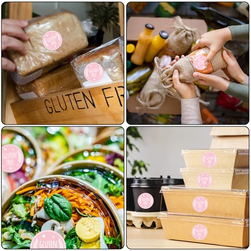 Louise Maelys Gluten Free Stickers 1.5 Inch Food Allergy Labels for Baking, Kitchen & Food Packaging with Wheat & Heart Design, Waterproof, Residue-Free 500PCS - color: Color 4