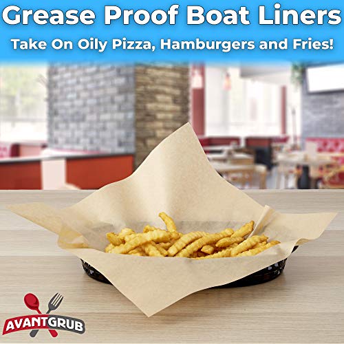 Eco Friendly, Grease Proof 12" x 12" Deli Wrap 100 Pk. Best Kraft Food Wrapping Paper Sheets for Picnic, Festival, Fair or BBQ. Perfect Liner for Tray, Basket or Boat. Quality Bulk Restaurant Supply - size: 100