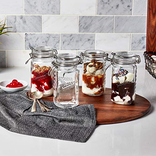 Mason Craft & More Airtight Kitchen Food Storage Clear Glass Clamp Jars, 17 Ounce (0.5 Liter) Tall Mini Clamp Jar - size: 17 ounce (0.5 liter) Mini Tall Jar - Pack of 1