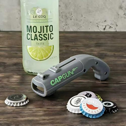 4PCs Grey Novelty Cap Gun Style Bottle Opener – Realistic Construction with Ergonomic Grip for Beverages, Themed Parties & Gifts - color: Gray