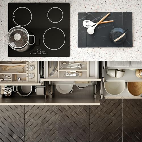 Selegna Stone Drying Mat for Kitchen Counter, Diatomite Stone Dish Drying Mat & Kitchen Sink Mat, Quick-Dry Diatomaceous Earth Counter Mat, Collapsible Tri-Panel Design - color: Charcoal