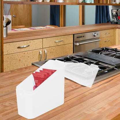 Healifty Cheese Storage Box for Fridge, White Plastic Tea Bag and Bacon Container with Tilted Design, Household Refrigerator Cheese Keeper for Fresh Food Organization