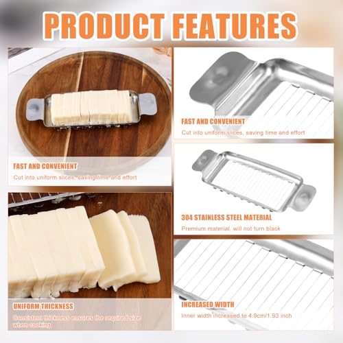 304 Stainless Steel Multipurpose Slicer for Block Cheese, Butter & Fruit - Handheld Kitchen Tool