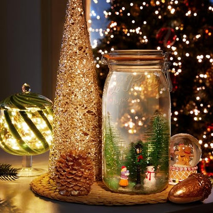 Le Parfait Super Jar 3L (96oz) French Glass Preserving Jar w/Airtight Rubber Seal & Wire Bail Closure - BPA-Free Canning Jar for Pickles, Fruits, Sauces & Food Storage - Made in France Since 1930 1PK - color: 96oz (Single)