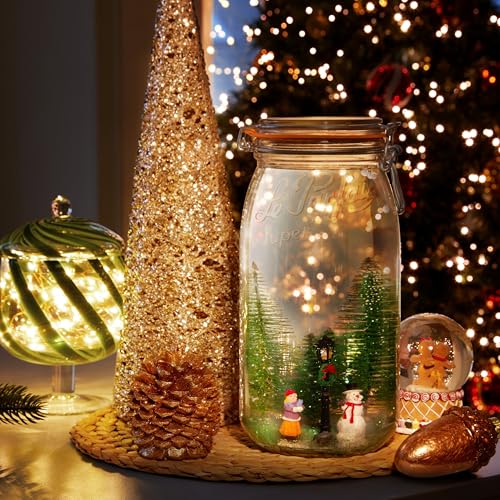 Le Parfait Super Jar 3L (96oz) French Glass Preserving Jar w/Airtight Rubber Seal & Wire Bail Closure - BPA-Free Canning Jar for Pickles, Fruits, Sauces & Food Storage - Made in France Since 1930 1PK - color: 96oz (Single)