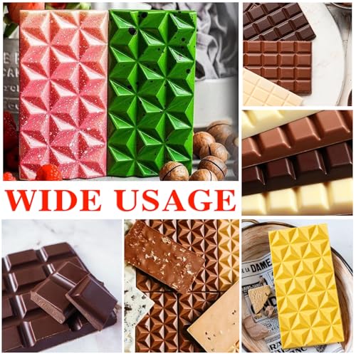 2 Pieces Silicone Break Apart Chocolate Moulds,Silicone Square Mold,Non-Stick Candy Chocolate Bar Mold,Reusable Candy Protein Silicone Chocolate Mold （B） - color: 2 Pieces