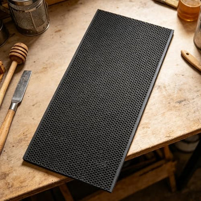 4pcs Plastic Beeswax Sheets: Beekeeping Equipment Wax Coated Foundation Honeycomb Sheets for Hive Frames DIY, Beekeeping, 16.7x8.4in, Black - color: Black