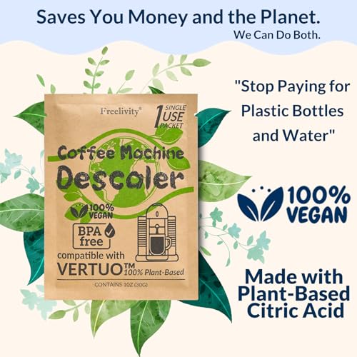 Nespresso Compatible Vertuo Cleaning & Descaling Kit – 12 Month Supply - Includes 4 Descaling Powder Solution, 12 Cleaning Tablets, 1 Reusable Pod, Eco-Friendly Vertuoline Maintenance Kit