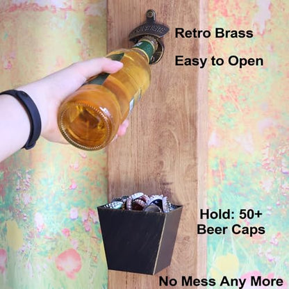 Antique Bronze Beer Cap Catcher Wall Mounted Bottle Cap Bucket Outdoor Drain Rustproof Narrow - color: Aged Bronze