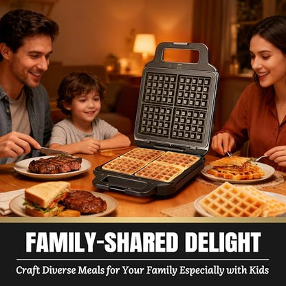 FineMade Panini Grill Press Breakfast Sandwich Maker 3 in 1, Electric Griddle Panini Press, Grilled Cheese Maker, Sandwichera Electrica, Belgian Waffle Maker with Removable Plates - style: Panini Grill Press Maker
