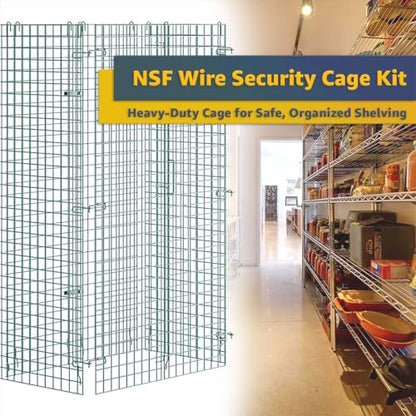 24" x 36" x 61" NSF Commercial Heavy Duty Green Epoxy Wire Security Cage Kit, Metal - color: Green, size: 24" x 36" x 61" Only Security Cage