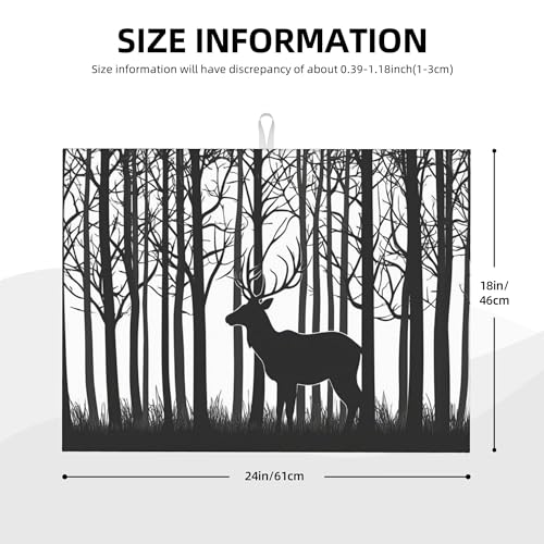 Deer Dish Drying Mat for Kitchen Counter Microfiber Super Absorbent Non-Slip Dish Drying Pad for Countertops Dishes Utensils Stylish Quick-Dry Machine Washable 18x24 Inch - color: Deer