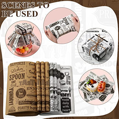 300 Pcs Deli Wax Paper Sheets for Food Grease Resistant Tray Basket Liners White Newsprint Paper Square Hot Dog Wrappers Greaseproof Deli Wrapping Sheets for Outdoor Picnic, Churches, Home Party