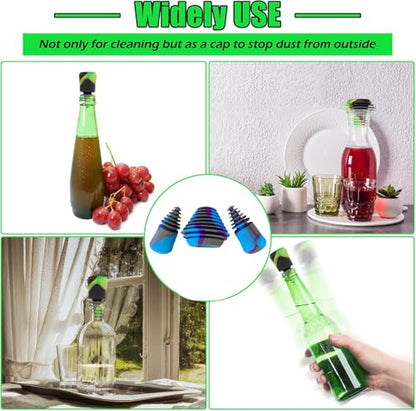 Green Piece® Three Silicone Purple Cleaning plugs + stoppers. Preserver Cap Airtight Bottle Plug Odor Proofing Glass, Plastic and Silicon Pieces - style: 3 Purple Plugs