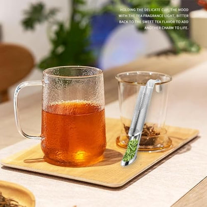 2 Pcs Stainless Steel Tea Diffuser, Stainless Steel Tea Strainers for Loose Tea with Hanging Hook Handle，Stainless Steel Long Handle Tea Steeper Diffuser for Leaf Tea, Coffee, Spices, Seasonings - color: 101 pcs