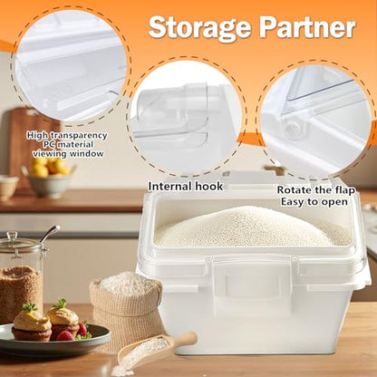 Flour Bin,50lb Stackable Kitchen Ingredient Storage Container with Lid - Food Pantry Organizer for Flour, Sugar, Rice, Baking,Dog Food Supplies (50lb) - size: 50lb