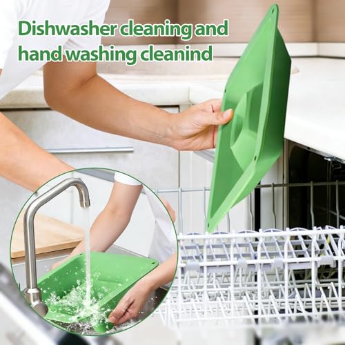 Extra Large Silicone Funnel Compatible with Harvest Right Freeze Dryer, 4-Level Height Adjustable & Collapsible, Wide Mouth Design Fits All Dryer Tray Sizes, Convenient for Mason Jars and Mylar Bags - color: Green