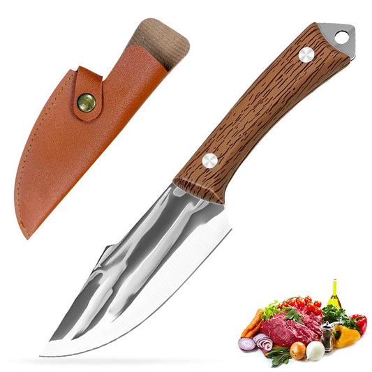 Chef Knife,8.2" Professional Kitchen Knife for Cooking,Made of Stainless Steel,Ultra Sharp for Cutting food,with Ergonomic Handle,for Home & Restaurant - color: Brown, size: 8.2"