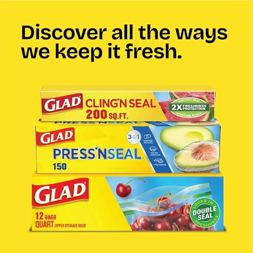 Glad Press'N Seal Food Plastic Wrap, 70 Square Foot Roll (Package May Vary) - size: 70 Sq Ft (Pack of 1)