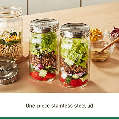 Ball Jar Stainless Steel One-Piece Mason Jar Lids, Regular Mouth, 6-Pack - style: 6 Count Regular Mouth for Storage