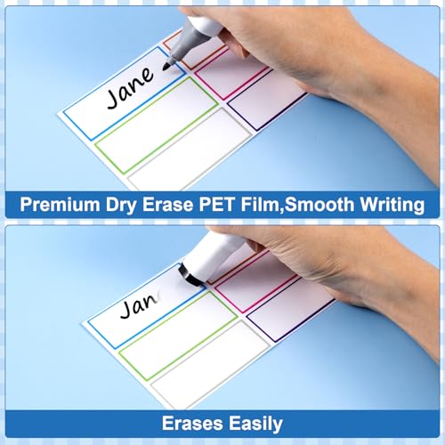 260 Pcs Dry Erase Labels, Dry Erase Stickers, Waterproof Sticker Labels, Removable Labels Easy Peel Off, Reusable Sticky Notes for Food Containers, Office (Clear, Small, Medium, Large) - color: Clear