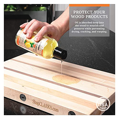CLARK'S Small Scrub Brush and Cutting Board Care Kit | Orange and Lemon Scent