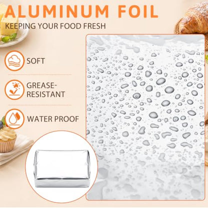 500 Pack Butter Paper Set Butter Wrapping 250 Aluminum Foil Sheets 250 Silicone Oil Papers Pre-cut Wrappers for Homemade Chocolate and Food Storage 2 Sizes