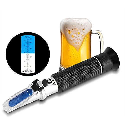 Alcohol Refractometer, Professional Handheld Alcohol 0-80% Test Refractometer, Alcohol Tester Meter Measure Instrument for Testing Distilled Beverage