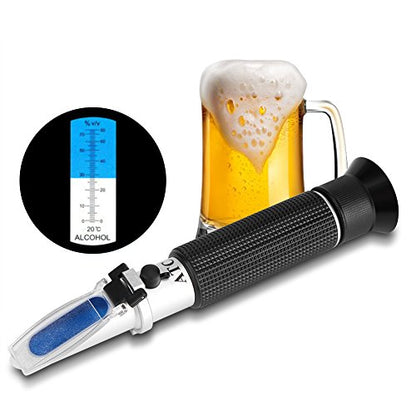 Alcohol Refractometer, Professional Handheld Alcohol 0-80% Test Refractometer, Alcohol Tester Meter Measure Instrument for Testing Distilled Beverage