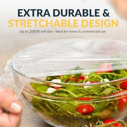 PAMI Plastic Food Wrap 24” x 2000 FT with Slide Cutter – Safe Cling Stretch Film, BPA Free, Microwave & Freezer Safe, Durable Food Storage Wrap for Home & Commercial Use - size: 24 " x 2000ft