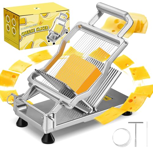 Huanyu Commercial Cheese Slicer Butter Cutter with 316 Stainless Steel Wire Customized 1/5 IN Blade Block Cheese Cutting Board Machine Aluminum Alloy Body, Home&Restaurant Kitchen Cooking Baking Tool