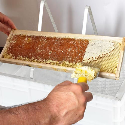 Zonon Beekeeping Uncapping Station for Honey Harvesting, Extractor, Strainer and Plastic Honey Cutting Deep Tray Shallow Tray Storage Box Set (Single Layer, Stainless Steel, Plastic) - style: Single Layer, Stainless Steel