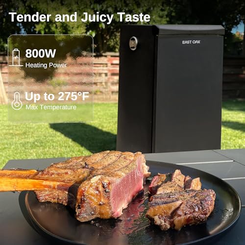 EAST OAK 30" Electric Smoker for Outdoors | Up to 6× Longer Smokes on a Single Load | Side Chip Loader for Uninterrupted Smoking | Bigger Batches with 725 sq in Cooking Area - color: Black – Standard