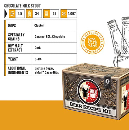 Craft A Brew Recipe Kit - Chocolate Milk Stout Refill - 1 Gallon - Ingredients for Home Brewing Beer - color: Chocolate Milk Stout