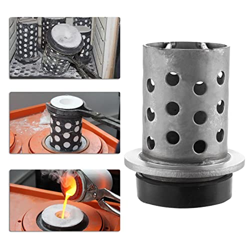 DZQ Perforated Casting Flask Vacuum Casting, 304 Stainless Steel Flanged with Rubber Sprue Base, Various Sizes for Metal Casting (2.5" x 5") - size: 2.5" x 5", style: Height: 5in