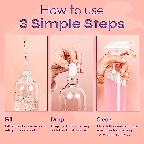 FOMIN Bathroom Cleaner Refill Tablets Magnolia Grapefruit - All-In-One Tablet Cleaner For Bathroom Cleaning - Bathroom Cleaner Solution for Spray Bottle (Extra - 02) - color: Extra - 02