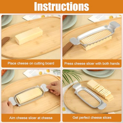 Butter & Cheese Slicer - 304 Stainless Steel Multifunctional Kitchen Tool for Block Butter, Cheese & Fruit - style: Butter Slicer+Cheese Tong
