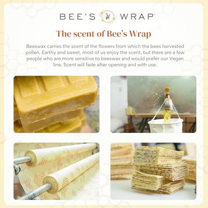 Bee's Wrap Beeswax Wraps for Bread - Beeswax Bread Wrap for Sourdough & Bread Storage - Plastic Free Made in USA Reusable Natural Food Wrap - Meadow Magic - color: Meadow Magic (Beeswax)